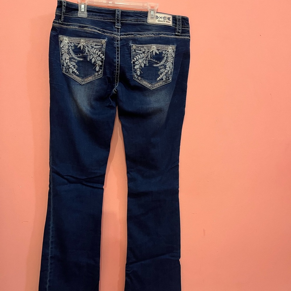 Grace Women's Dark Blue Boot Cut Jeans - Picture 2 of 8